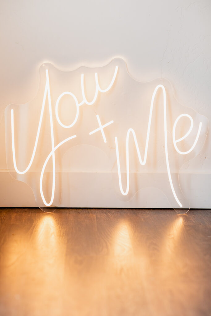 Neon sign you and me sign rental